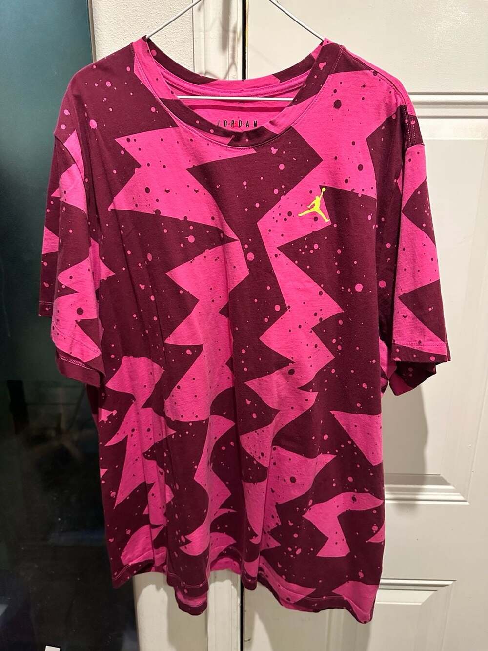 Jordan Printed Poolside Crew Tee Active Fuchsia Magenta CJ6215-623 3XL